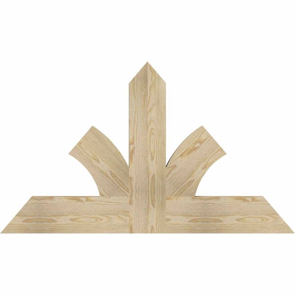 Ekena Millwork Richland Rough Sawn Timber Gable Bracket, Douglas Fir, 48"W x 28"H x 2"D x 6"F, 14/12 Pitch GBW048X28X0206RIC00RDF - main